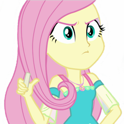 Size: 1536x1536 | Tagged: safe, edit, edited screencap, editor:lonely fanboy48, screencap, fluttershy, a little birdie told me, better together, equestria girls, chalk, clothes, confident, cute, dork, female, geode of fauna, magical geodes, shyabetes, simple background, solo, transparent background