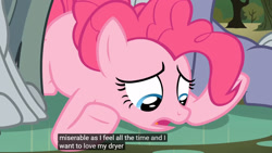 Size: 1366x768 | Tagged: safe, screencap, limestone pie, marble pie, pinkie pie, earth pony, pony, the maud couple, dryer, meme, youtube caption