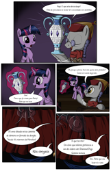 Size: 1750x2700 | Tagged: safe, artist:sirzi, artist:true line translators, derpibooru import, twilight sparkle, twilight sparkle (alicorn), uncle curio, alicorn, pony, comic:talisman for a pony (pt), comic, crossover, jackie chan adventures, portuguese, translation