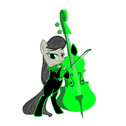 Size: 1152x1152 | Tagged: safe, artist:gurugrendo, artist:motownwarrior01, octavia melody, earth pony, pony, cello, crossover, dc comics, green lantern, green lantern (comic), green lantern corps, green lantern ring, lantern corps, musical instrument, simple background, solo, transparent background, wristband