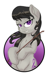 Size: 825x1275 | Tagged: safe, artist:hobbes-maxwell, octavia melody, earth pony, pony, belly button, heart eyes, human shoulders, solo, wingding eyes