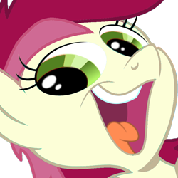 Size: 812x812 | Tagged: artist needed, safe, roseluck, earth pony, pony, close-up, female, happy, mare, reaction image, smeel, solo