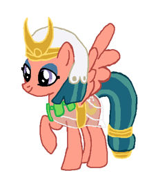 Size: 386x454 | Tagged: safe, artist:qjosh, pinkie pie, somnambula, character to character, pony to pony, race swap, raised hoof, transformed