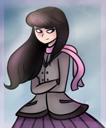 Size: 1024x1238 | Tagged: safe, artist:katedoof, octavia melody, human, clothes, coat, crossed arms, humanized, scarf, skirt, solo