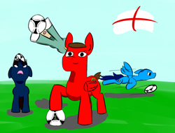 Size: 1250x950 | Tagged: safe, artist:deepermadness, earth pony, pegasus, pony, unicorn, ball, doodle, england, euro 2012, flag, football, joe hart, male, phil jagielka, ponified, stallion, theo walcott, wayne rooney