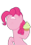 Size: 1388x1962 | Tagged: safe, artist:sollace, derpibooru exclusive, pinkie pie, earth pony, pony, abomination, cupcake, food, not salmon, simple background, smiling, solo, transparent background, vector, wat, xk-class end-of-the-world scenario