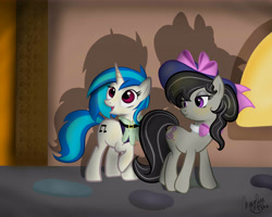 Size: 5000x4000 | Tagged: safe, artist:marylinnblack, dj pon-3, octavia melody, vinyl scratch, earth pony, pony, a hearth's warming tail, absurd resolution, cute, female, lesbian, scratchtavia, shipping