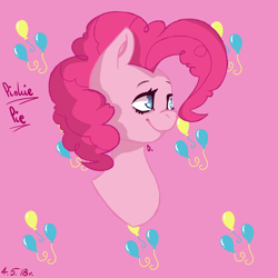 Size: 1000x1000 | Tagged: safe, artist:xxrobokitty, pinkie pie, earth pony, pony, bust, portrait, solo