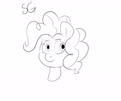 Size: 6000x5000 | Tagged: safe, artist:sunlightgryphon, pinkie pie, earth pony, pony, absurd resolution, female, mare, monochrome, simple background, solo, white background