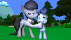 Size: 1920x1080 | Tagged: safe, artist:viranimation, octavia melody, shady daze, earth pony, pony, 3d, apple tree, female, male, shadytavia, shipping, source filmmaker, straight, straight shota, tree