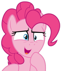 Size: 3066x3588 | Tagged: safe, artist:sketchmcreations, pinkie pie, earth pony, pony, the maud couple, hoof on chin, mismatched eyes, open mouth, simple background, transparent background, vector