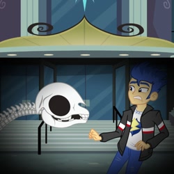 Size: 768x768 | Tagged: safe, flash sentry, equestria girls, bone, long horse, male, skeleton, trevor henderson