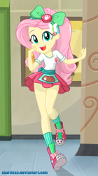 Size: 547x980 | Tagged: safe, artist:charliexe, fluttershy, eqg summertime shorts, equestria girls, pet project, adorasexy, canterlot high, clothes, converse, cute, female, legs, looking at you, miniskirt, moe, open mouth, paraskirt, pleated skirt, sexy, shoes, shyabetes, skirt, skirt lift, sneakers, socks, solo, thighs, upskirt denied