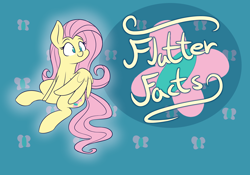 Size: 2000x1400 | Tagged: safe, artist:heir-of-rick, fluttershy, pegasus, pony, abstract background, female, hidden cane, mare, smiling, solo, title card