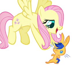 Size: 506x456 | Tagged: safe, artist:ilovegreendeathsalot, derpibooru import, flash sentry, fluttershy, rabbit, animal, female, flutterflash, male, race swap, shipping, straight