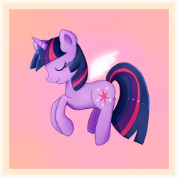 Size: 1450x1450 | Tagged: safe, artist:talim_stuff, derpibooru import, twilight sparkle, twilight sparkle (alicorn), alicorn, pony, eyes closed, solo