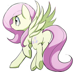 Size: 1347x1289 | Tagged: safe, fluttershy, pegasus, pony, female, flutterbutt, mare, plot, simple background, solo, white background