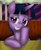 Size: 1237x1500 | Tagged: safe, artist:king-sombrero, derpibooru import, twilight sparkle, twilight sparkle (alicorn), alicorn, pony, the saddle row review, looking at you, scene interpretation, smuglight sparkle, solo