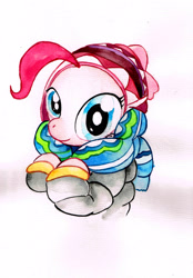 Size: 2389x3437 | Tagged: safe, artist:mashiromiku, pinkie pie, earth pony, pony, female, mare, pink coat, pink mane, traditional art, watercolor painting