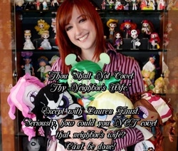 Size: 590x500 | Tagged: safe, bible, irl, lauren faust, meta, photo, ten commandments, text