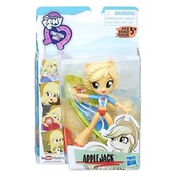 Size: 1500x1500 | Tagged: safe, applejack, equestria girls, beach, clothes, doll, equestria girls minis, irl, merchandise, photo, surfboard, swimsuit, toy