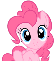 Size: 800x880 | Tagged: safe, artist:punchingshark, edit, editor:slb94, pinkie pie, earth pony, pony, applebuck season, :c, cute, diapinkes, frown, looking at you, simple background, solo, transparent background, vector