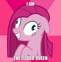 Size: 1190x1220 | Tagged: safe, artist:the lord mentlegan, pinkie pie, earth pony, pony, i am the lizard queen, pinkamena diane pie, solo, the simpsons