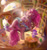 Size: 1500x1600 | Tagged: safe, artist:arainmorn, derpibooru import, pinkie pie, spike, twilight sparkle, dragon, earth pony, pony, after party, anatomically incorrect, balloon, bowtie, chandelier, confetti, golden oaks library, hat, incorrect leg anatomy, ladder, library, magic, messy, party hat, sleeping, streamers, string, vertigo