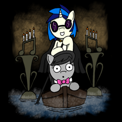 Size: 1000x1000 | Tagged: safe, artist:bobthedalek, dj pon-3, octavia melody, vinyl scratch, earth pony, pony, unicorn, female, lesbian, phantom of the opera, scratchtavia, shipping