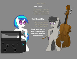 Size: 800x618 | Tagged: safe, artist:jaomt2015, dj pon-3, octavia melody, vinyl scratch, earth pony, pony, teasing