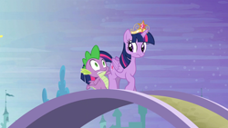 Size: 1280x720 | Tagged: safe, derpibooru import, screencap, spike, twilight sparkle, twilight sparkle (alicorn), alicorn, dragon, pony, princess twilight sparkle (episode), female, male, mare