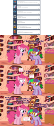 Size: 1280x2996 | Tagged: safe, artist:hakunohamikage, pinkie pie, oc, oc:laughter, pony, ask, ask-princesssparkle, elements of harmony, golden oaks library, hat, jester hat, tumblr