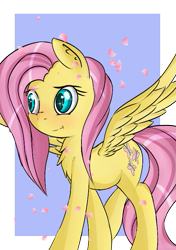 Size: 497x705 | Tagged: safe, artist:brok-enwings, fluttershy, pegasus, pony, blushing, female, simple background, solo, transparent background, wings