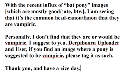 Size: 1077x671 | Tagged: safe, bat pony, pony, undead, vampire, vampony, meta, text, text only
