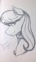 Size: 1302x2240 | Tagged: safe, artist:phoenixnyshes, octavia melody, earth pony, pony, monochrome, solo, traditional art