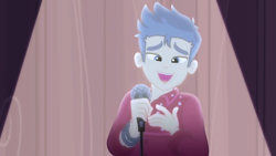 Size: 1920x1080 | Tagged: safe, screencap, flash sentry, better together, cheer you on, equestria girls, microphone, solo