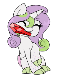 Size: 2496x3072 | Tagged: safe, artist:mississippikite, oc, oc only, oc:sweet pine, dracony, hybrid, cute, gem, interspecies offspring, offspring, parent:spike, parent:sweetie belle, parents:spikebelle, simple background, solo, white background