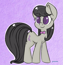 Size: 703x717 | Tagged: safe, artist:tokipeach, octavia melody, earth pony, pony, colored pupils, cute, female, mare, purple background, simple background, solo, tavibetes