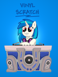 Size: 720x960 | Tagged: safe, artist:ljdamz1119, dj pon-3, vinyl scratch, pony, unicorn, solo, stereo, turntable