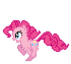 Size: 140x126 | Tagged: safe, artist:deathpwny, pinkie pie, earth pony, pony, animated, desktop ponies, gif, pixel art, running, simple background, solo, sprite, transparent background