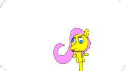 Size: 1920x1080 | Tagged: safe, artist:shadowthewerewolf, fluttershy, pegasus, pony, animated, puppet, simple background, solo, tongue out, transparent background, wat