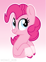 Size: 600x802 | Tagged: safe, artist:minki-rob, pinkie pie, pony, alternate design, gradient background, solo