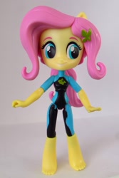 Size: 1172x1755 | Tagged: safe, artist:whatthehell!?, fluttershy, better together, equestria girls, barefoot, beach, clothes, doll, equestria girls minis, feet, irl, photo, ponied up, wetsuit