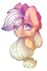 Size: 1825x2773 | Tagged: safe, artist:keksik143, applejack, earth pony, pony, cheek fluff, ear fluff, female, hat, looking at you, mare, ponytail, simple background, smiling, solo, white background