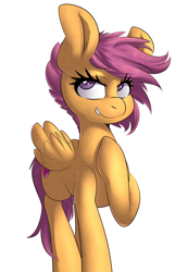 Size: 1600x2314 | Tagged: safe, artist:sourspot, scootaloo, older, simple background, solo, white background