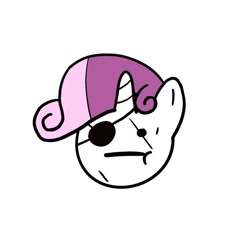 Size: 1000x1000 | Tagged: safe, artist:newbie sweetie belle, sweetie belle, big boss, eyepatch, metal gear, metal gear solid, simple background, solo, white background