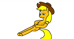 Size: 1214x648 | Tagged: safe, artist:samueljcollins1990, applejack, earth pony, pony, anorexic, cowboy hat, hat, starving, stetson