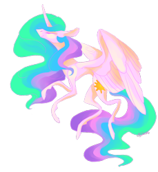 Size: 1100x1200 | Tagged: safe, artist:creeate97, princess celestia, alicorn, pony, eyes closed, female, floppy ears, flying, mare, simple background, solo, transparent background