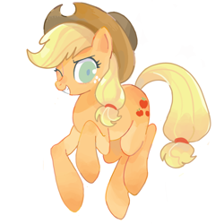 Size: 800x800 | Tagged: safe, artist:jus+ice, applejack, earth pony, pony, adorkable, cowboy hat, cute, dork, female, hat, mare, one eye closed, simple background, solo, white background, wink