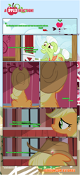 Size: 1919x4225 | Tagged: safe, artist:estories, applejack, granny smith, earth pony, pony, comic:a(pple)ffection, barn, comic, sad